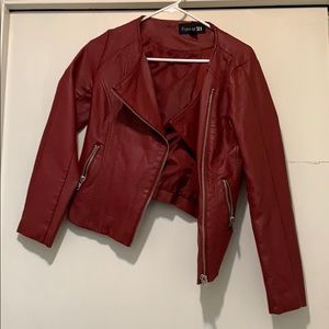 Red leather jacket